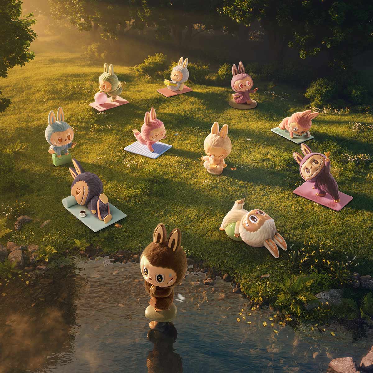 Labubu Lazy Yoga Box Set – Complete 10 Figurines